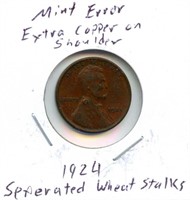 1924 Lincoln Cent with Mint Error