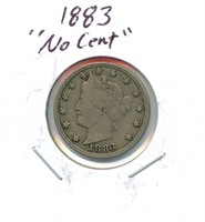 1883 Liberty Nickel "No Cent"