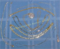 8 Sterling, Vermeil Necklaces, 1 Bracelet