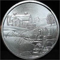 1 Troy Oz .999 Silver Christmas Wishes Round