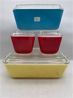 Pyrex primary color refrigerator dishes set