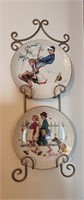 Norman Rockwell plates and wall hanger