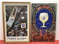 * (2) Pabst beer signs (mirror & framed