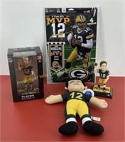 AARON RODGERS 2 BOBBLEHEADS (1-SOLAR) 1-DOLL & 1