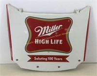 * Miller High Life aluminum car hood sign  29x26