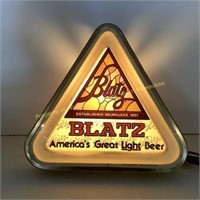 * 1980 Blatz lighted triangle sign