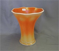 Smooth Panels 7" vase - marigold on milk glass