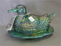 Fenton covered duck - teal