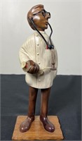 Wood Carved Doctor Made in Italy