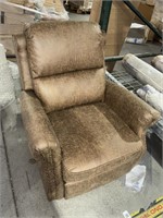 Brown Recliner w Studded Detail. 35inH (floor to