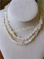 Indian white moonstone ? necklace 31"