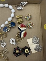 Costume Jewelry Lot clip on earring & more