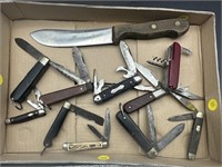 10 Pocket knifes and 1 skinning knife