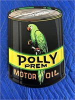 POLLY PREM MOTOR OIL TIN SIGN
