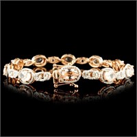 14K Rose Gold Morganite 6.95ct & Diam Bracelet 1.2
