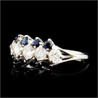 14K WG Sapphire 0.59ct & Diamond Ring 0.61ctw