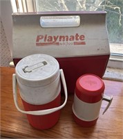 Vintage Igloo Playmate, Thermos, Coleman Coolers