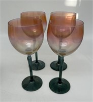 (4) Colony Glass Brigitte Water Goblets