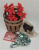 Holiday Decorations - Poinsettia, Apple Baskets, P