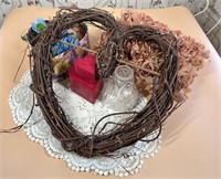 Vine Wreath Heart Decoration, Heart-Shaped Box, Ca