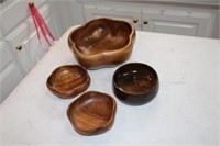 Wood bowls- 3 genuine monkey pod