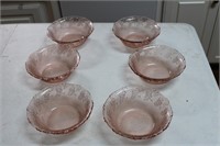 Pink glass bowls