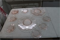 Pink glass plates