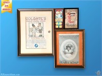 3  Framed Advertising Pieces