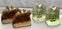 (2) Antique Figural Cast-Iron Bookends See Photos
