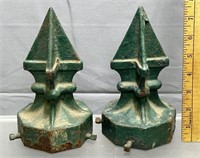 Antique Cast Iron Post Finials Early 1900's -