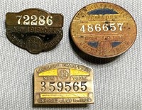 (3) Antique Chauffeur's Licenses Early 1900's Era