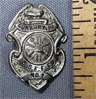 Antique Pa. Fireman's Badge Nice Condition!