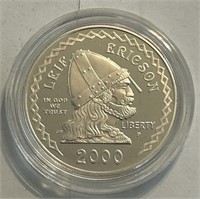 2000 Leif Ericson Proof Silver Dollar