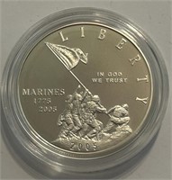 2005 Marine Corps Ann Proof Silver Dollar