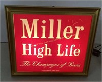 * Miller High Life lighted sign  12x12x5
