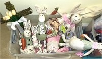 lot Easter decor w quality stuffed rabbits etc.RHA