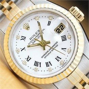 Rolex Ladies Datejust Roman Diamond Watch