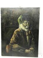 Oil On Canvas Old Man 22"x28"