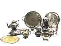 Silverplate Teapots,Platters,Sugar Bowls