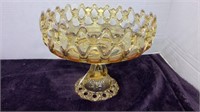 Westmoreland yellow glass lace edge compote bowl