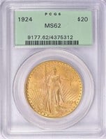 1924 Saint-Gaudens Gold Double Eagle PCGS MS62 OGH