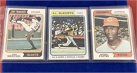 (3) 1974 Topps Baseball cards  #330  #470  #646