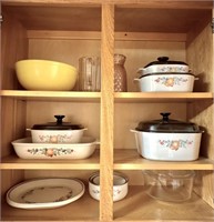 3-Shelves of  (5) Corelle Casserole Dishes; (1)