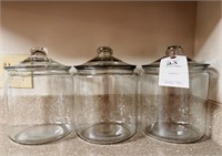 (3) Clear Glass Canisters w/Lids
