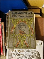 (1) Vintage Print of Alice in Wonderland within