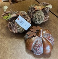 (3) Decorative Pumpkins