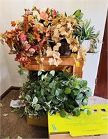Assortment of Greenery in Baskets and Box of