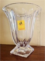 Lead Glass Crystal Vase, 10.5" Tall