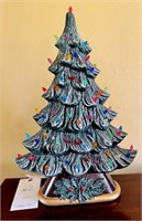Light up Ceramic Christmas Tree, 17" Tall, Oblong