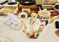 (3) Decorative Teapots